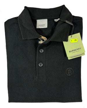 Black burberry polo shirt mens on sale