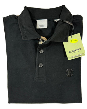 Burberry Men Polo Shirt Eddie Black Cotton M SALE