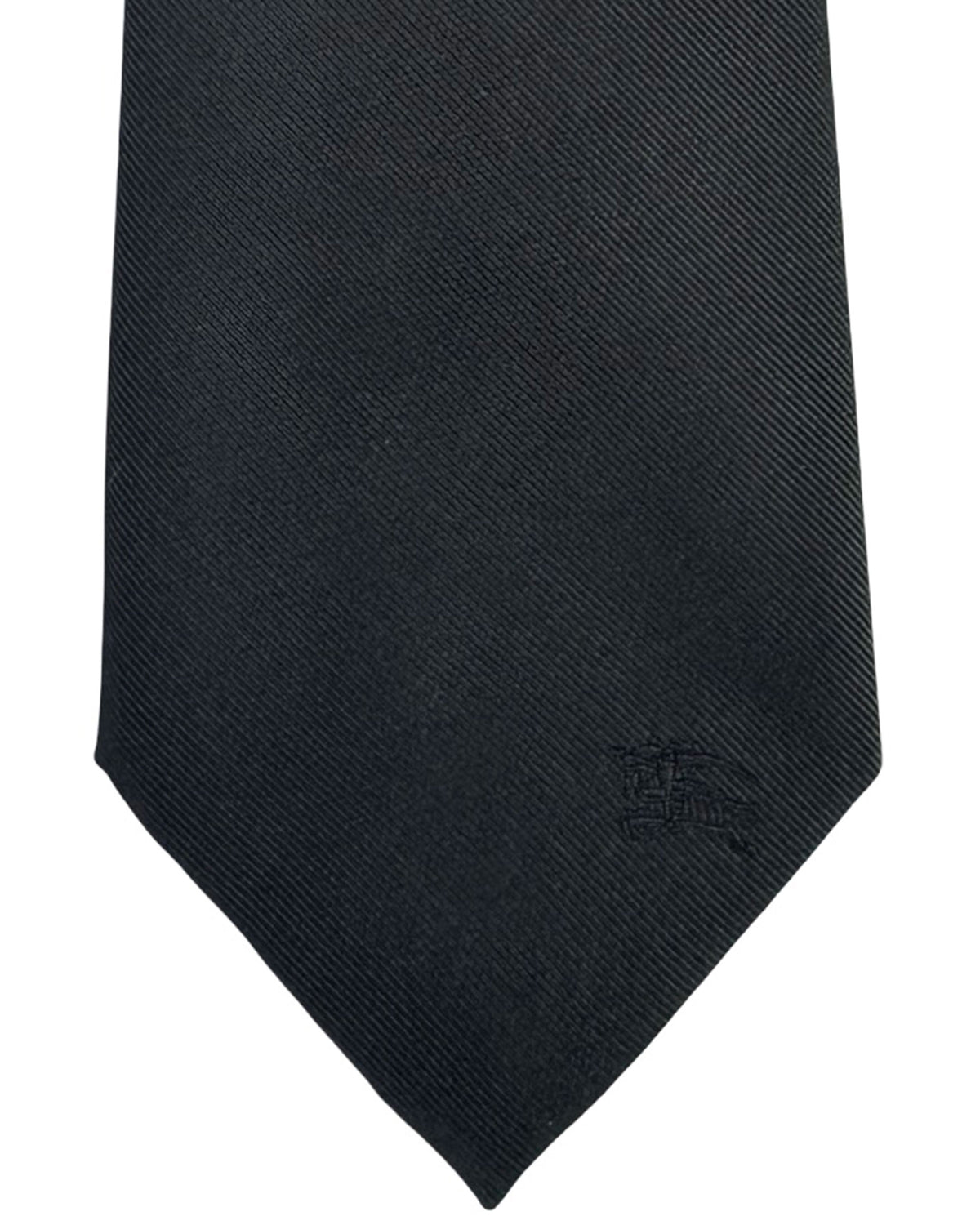 Burberry Tie Solid Gray Grosgrain
