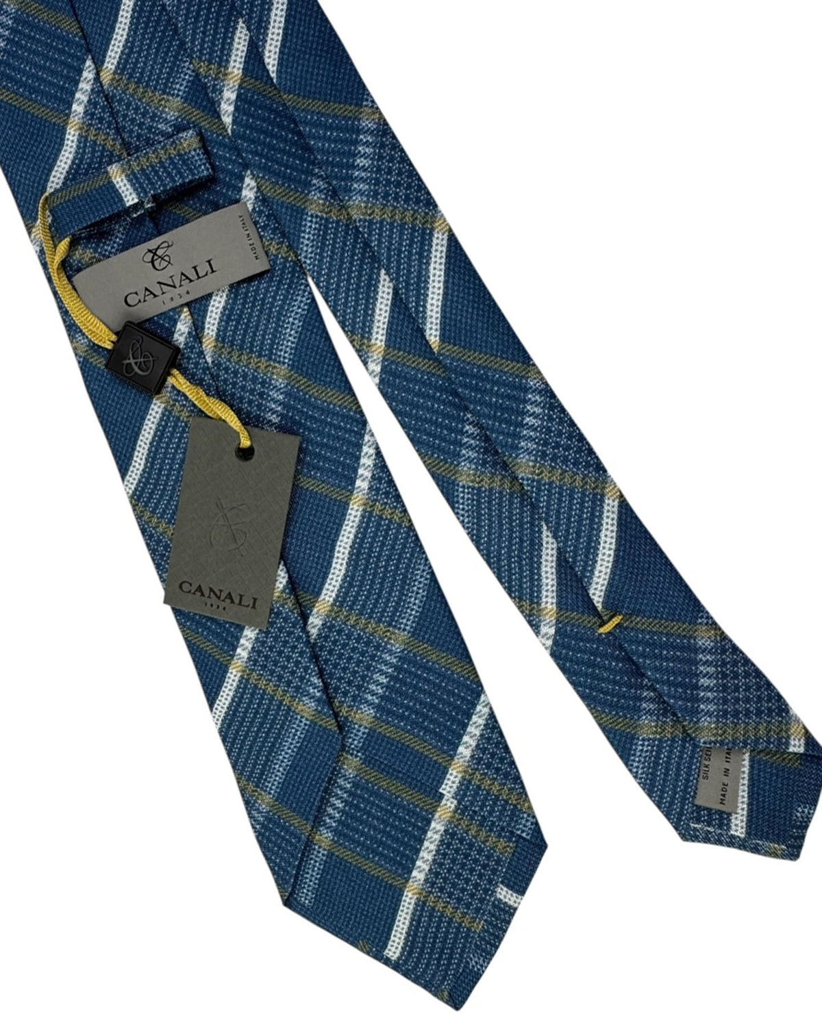Canali Tie Navy Blue Plaid