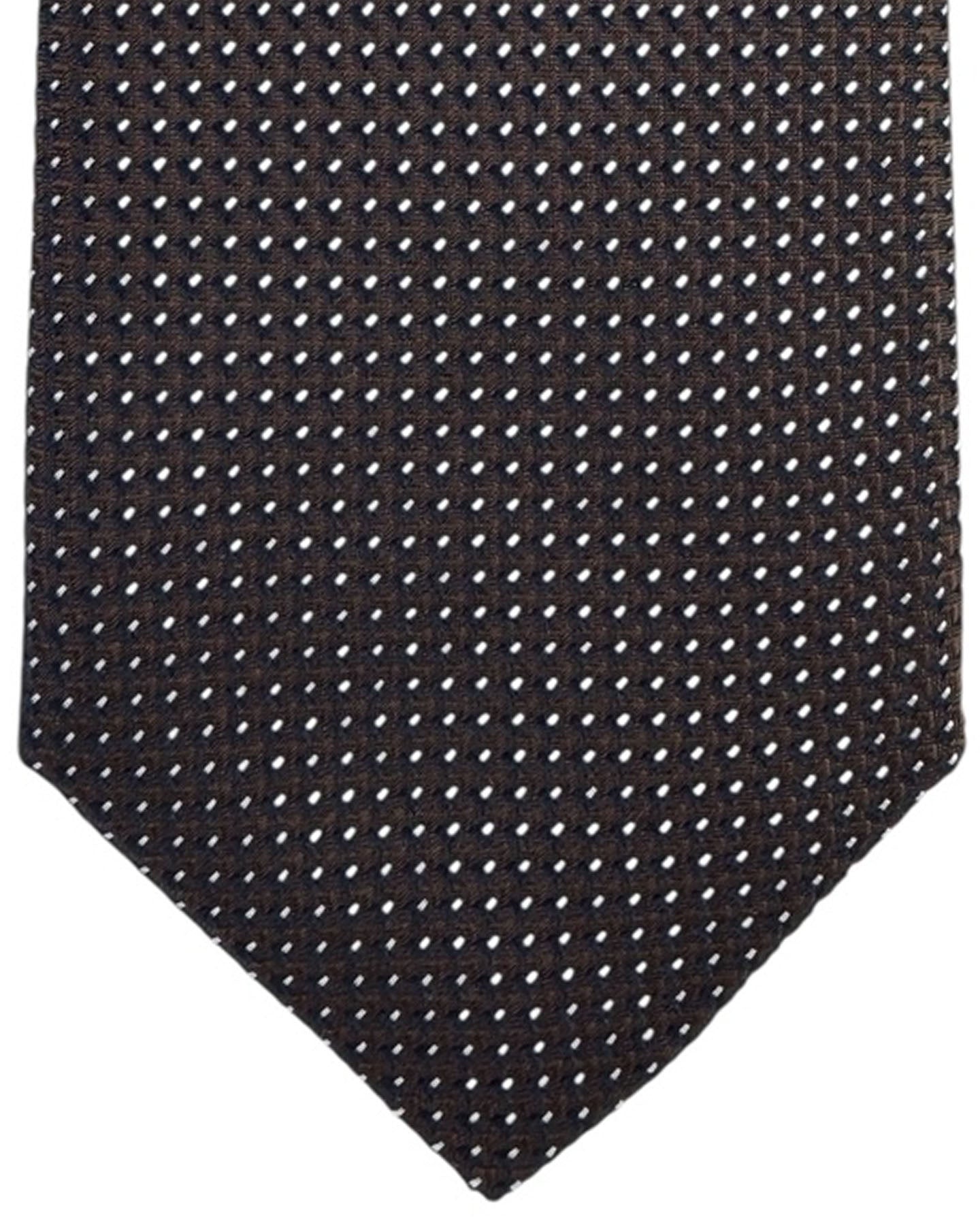 Canali Tie Chocolate Brown Mini Dot