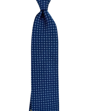 Canali Tie Royal Blue Square Dot Grid