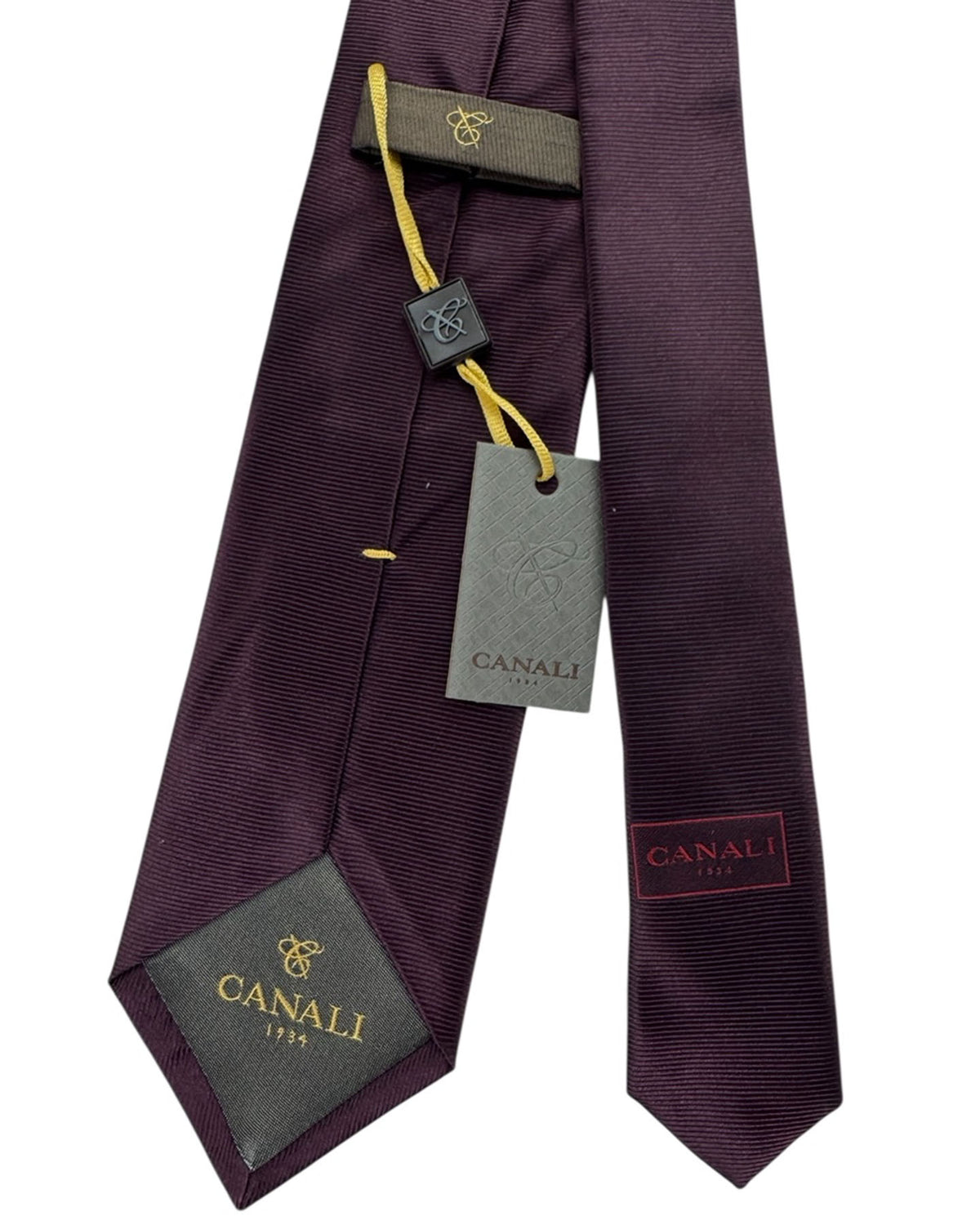 Canali Tie Maroon Horizontal Rib