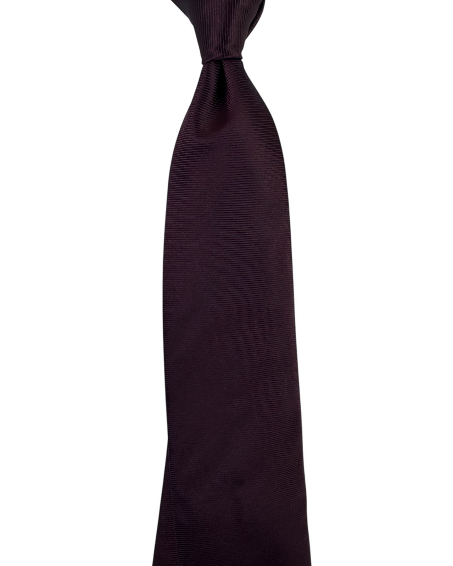 Canali Tie Maroon Solid Grosgrain