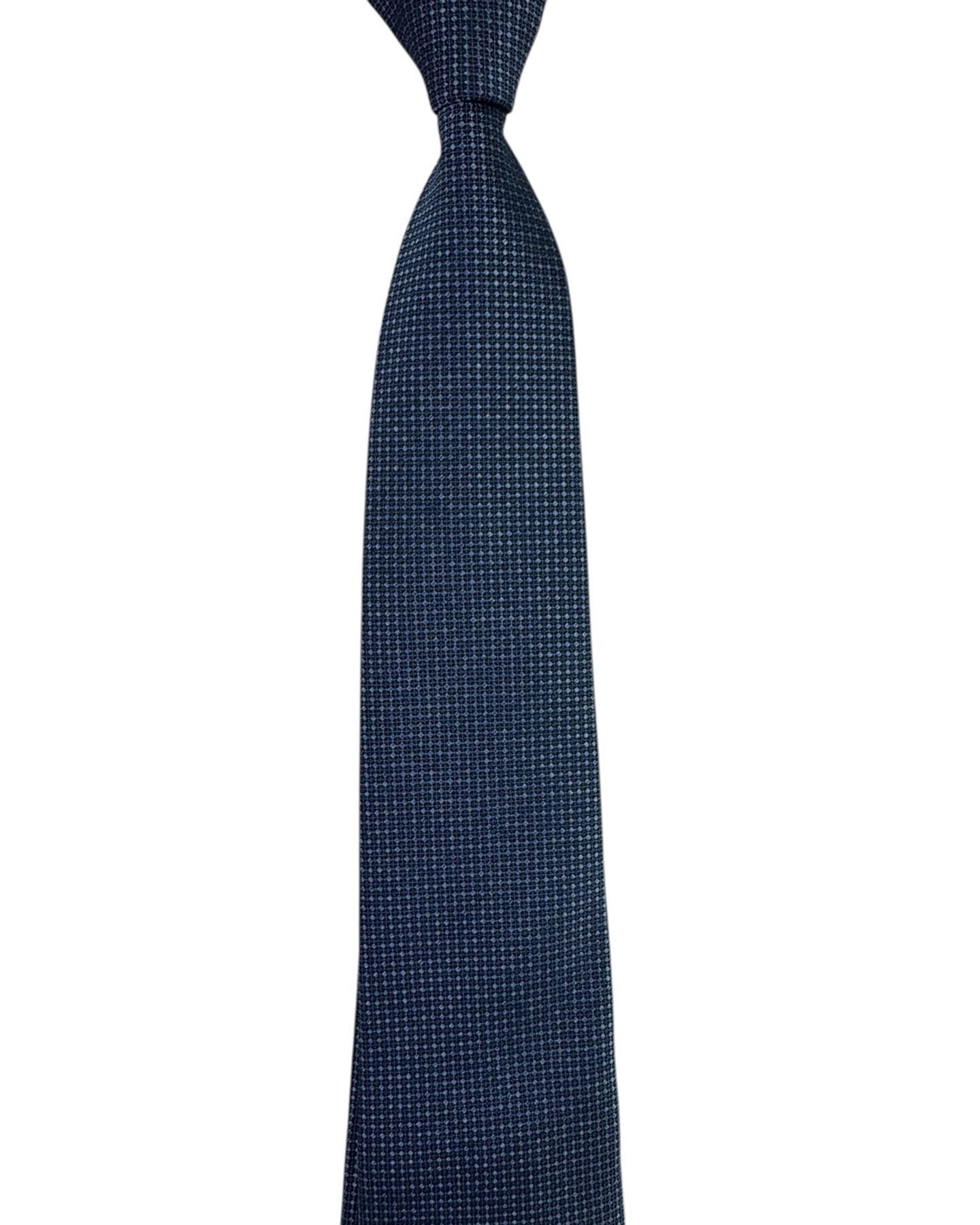 Canali Tie Dark Blue Micro Pattern