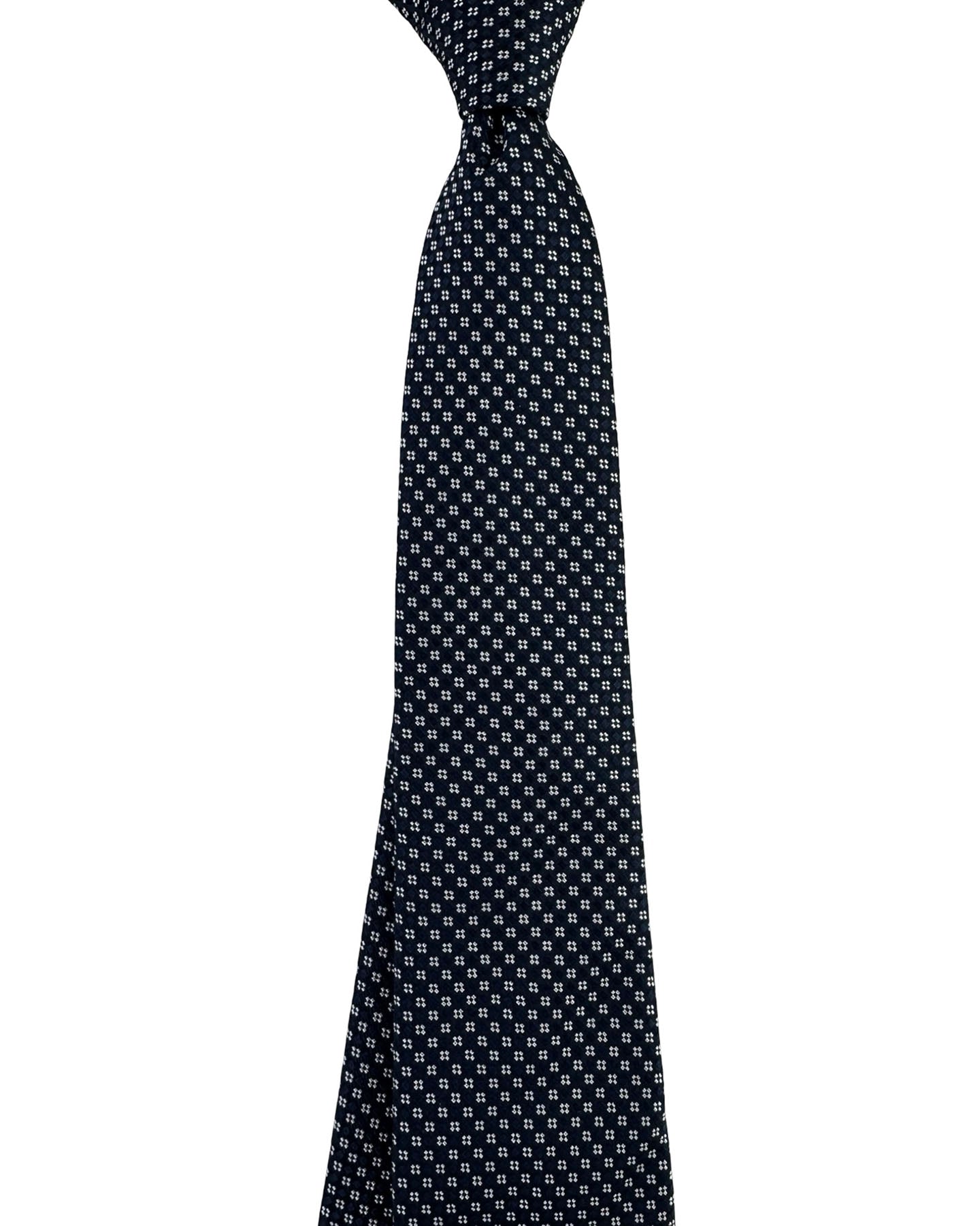 Canali Tie Midnight Blue White Micro Pattern