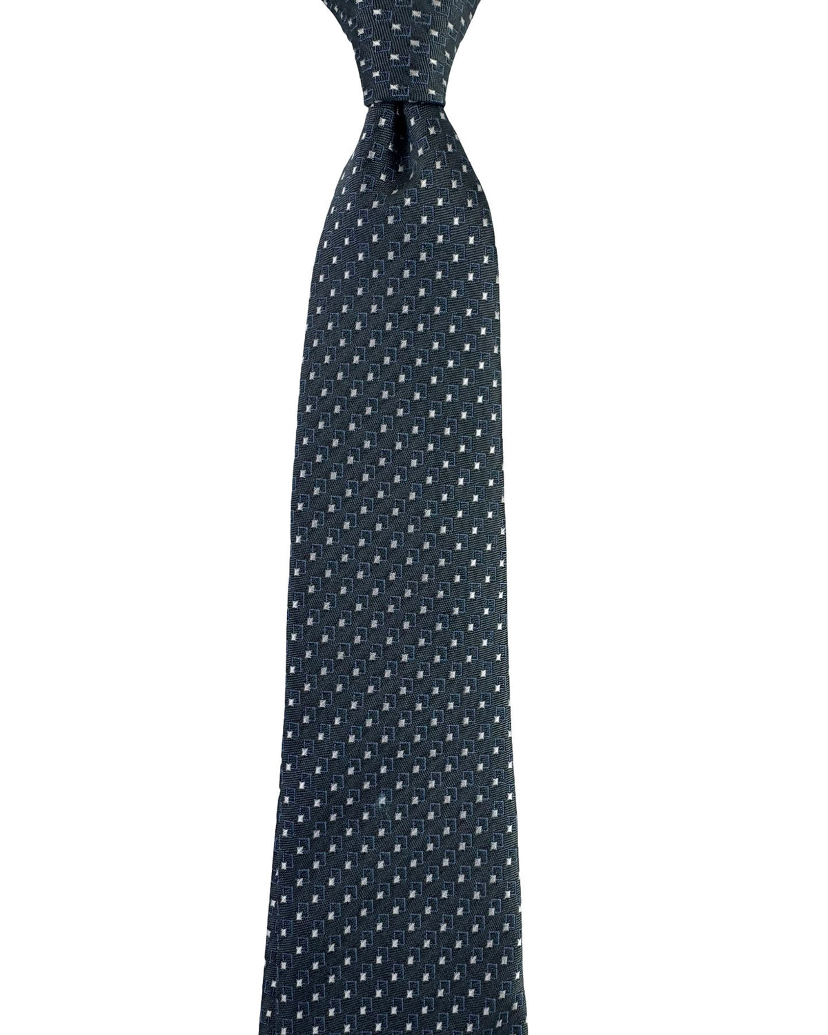 Canali Tie Gray Metal Blue Pattern