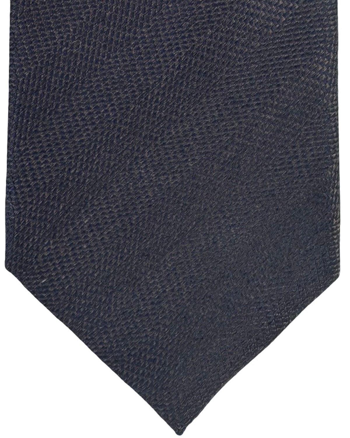 Canali Tie Solid Brown With Midnight Blue