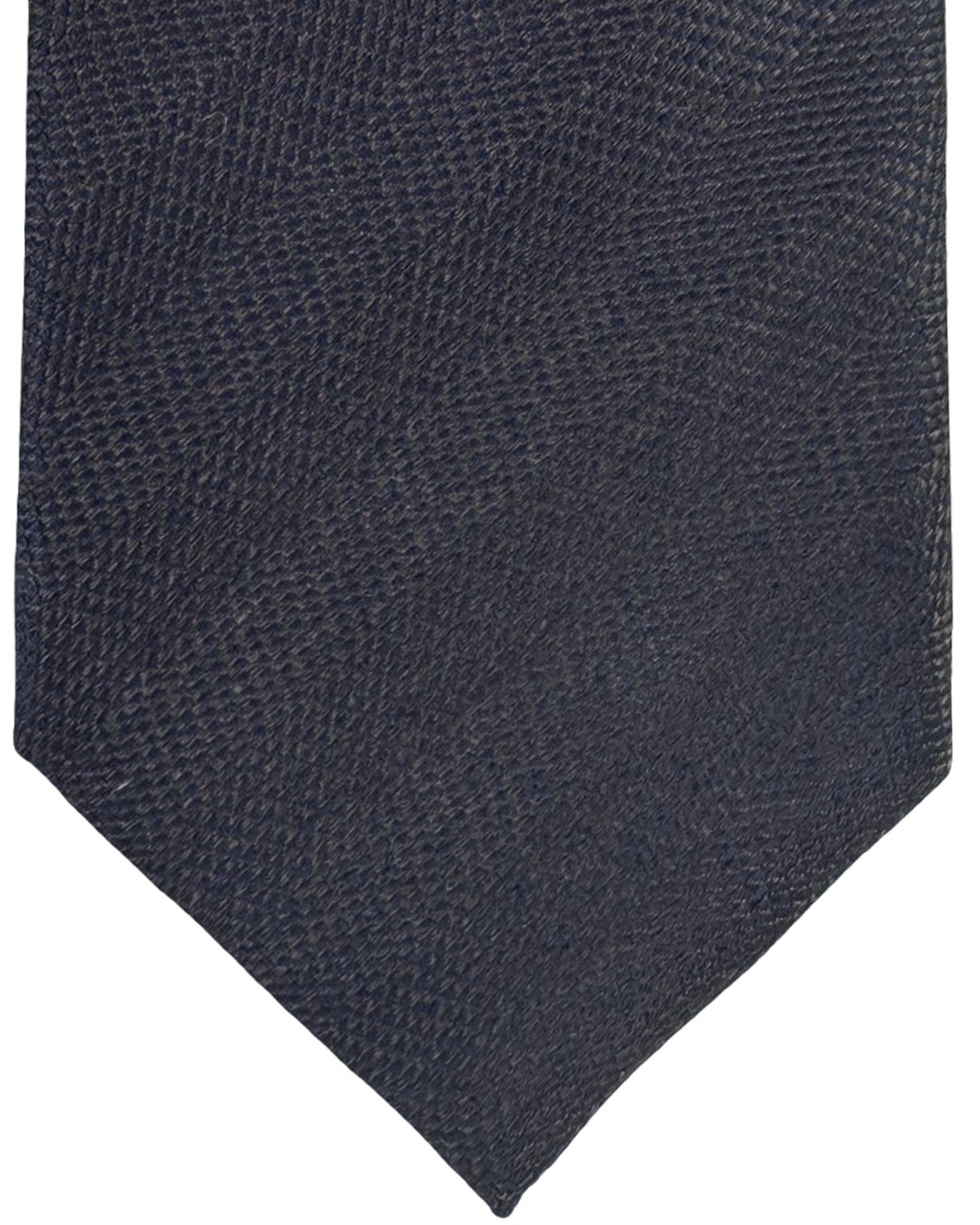 Canali Tie Solid Brown With Midnight Blue