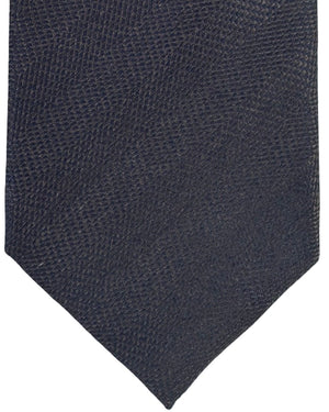 Canali Tie Solid Brown With Midnight Blue