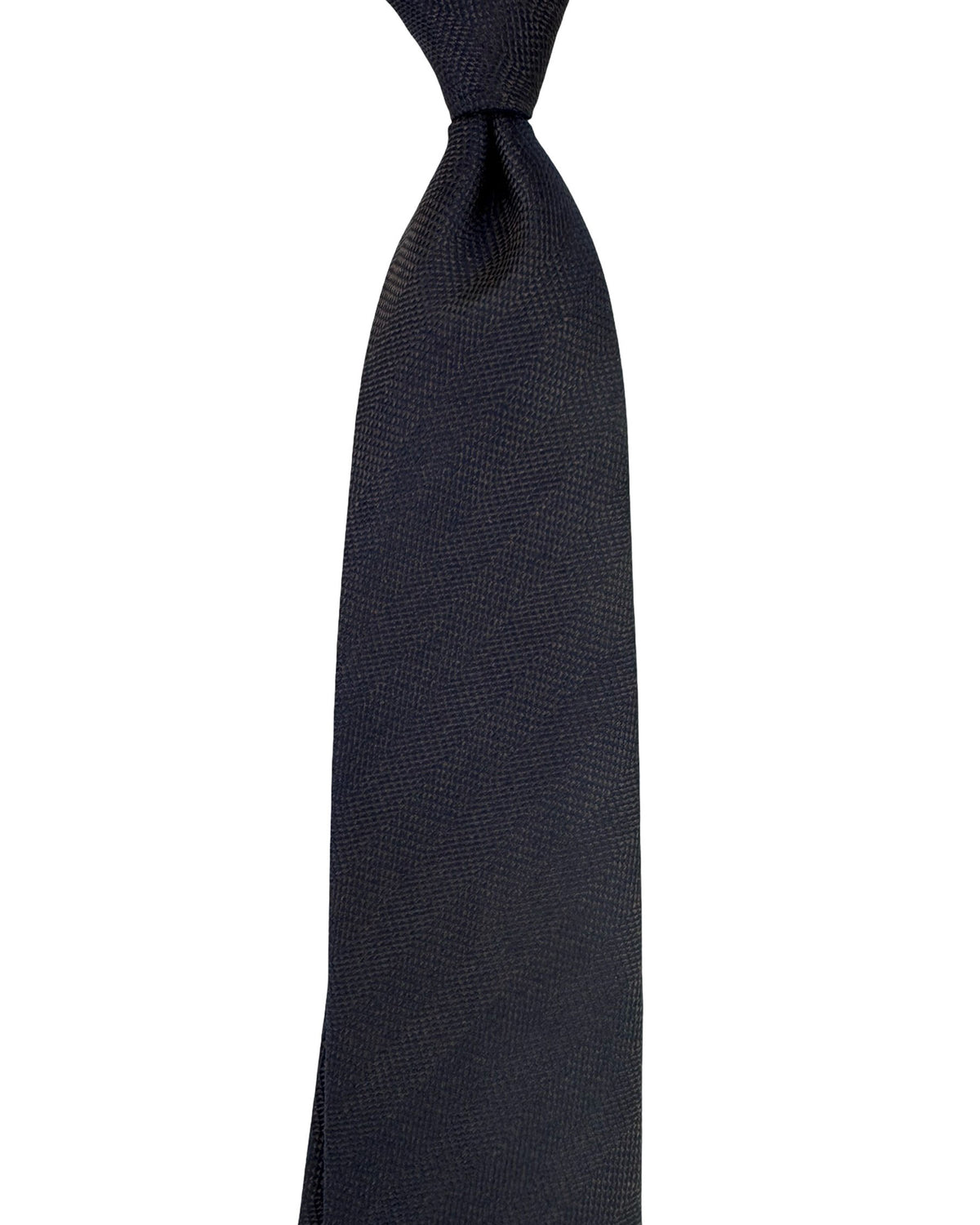 Canali Tie Solid Brown With Midnight Blue