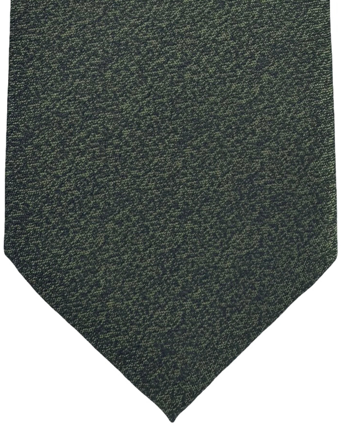 Canali Tie Solid Forest Green Textured Solid