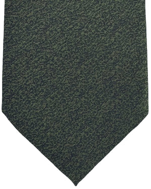 Canali Tie Solid Forest Green Textured Solid