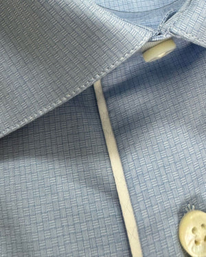 Canali Dress Shirt Exclusive Blue Design - Modern Fit 39 - 15 1/2