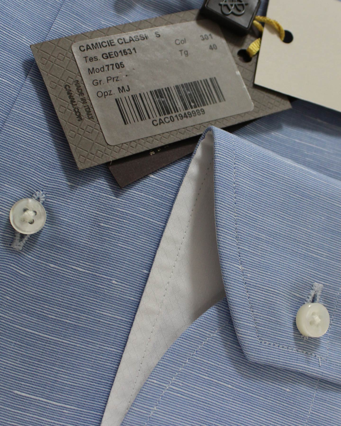 Canali Shirt Blue Pattern - Line Cotton