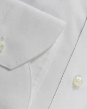 Canali Dress Shirt 39 - 15 1/2 White Cotton Linen - Exclusive Collection