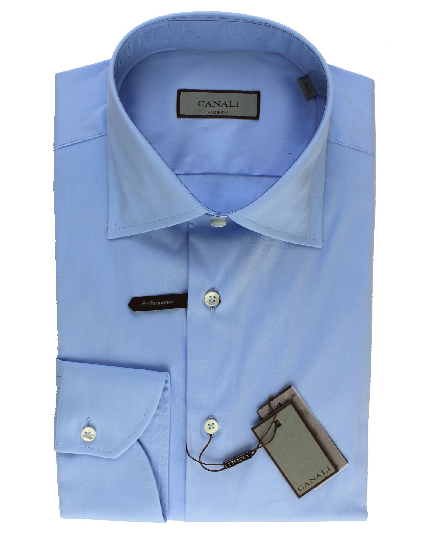Canali Dress Shirt Medium Blue - Regular Fit 41 - 16 Performance - Tie Deals Canali Dress Shirt Medium Blue - Regular Fit 41 - 16 Performance - Tie Deals