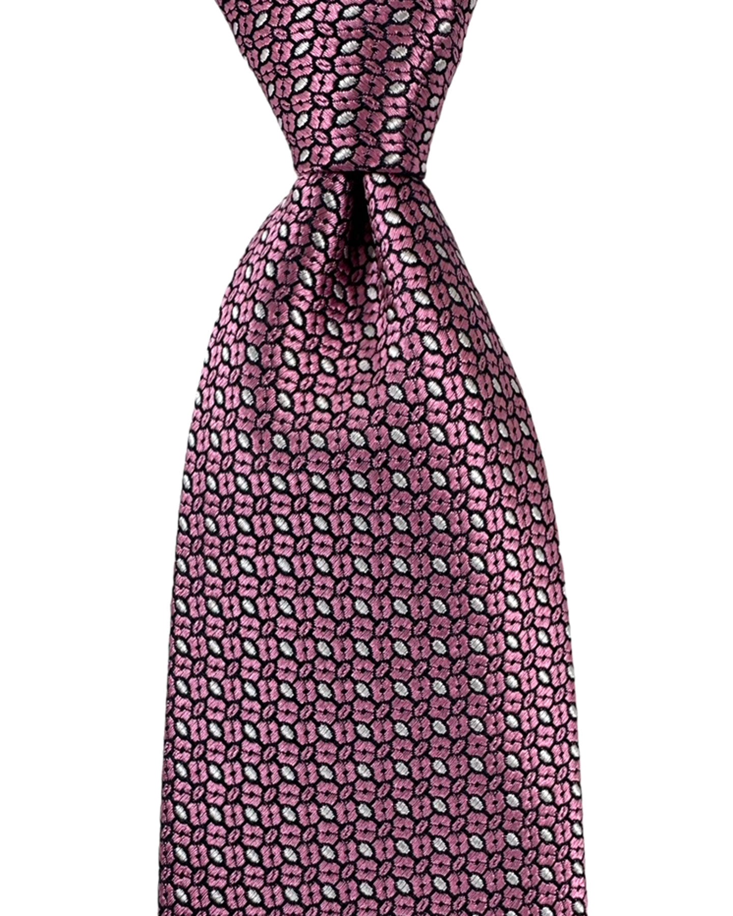 Canali Silk Tie Pink Micro Pattern
