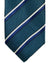 Canali Silk Tie Navy Green Silver Stripes Pattern