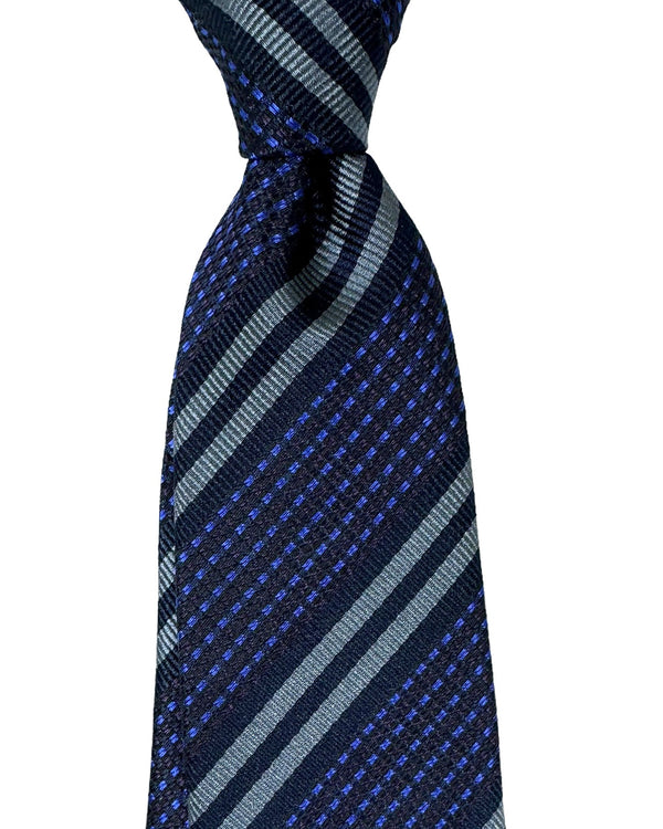 CANALI EXCLUSIVE COLLECTION SILK TIE shops WHITE BLUE SATIN GEOMETRIC POLKA DOTS 3.75