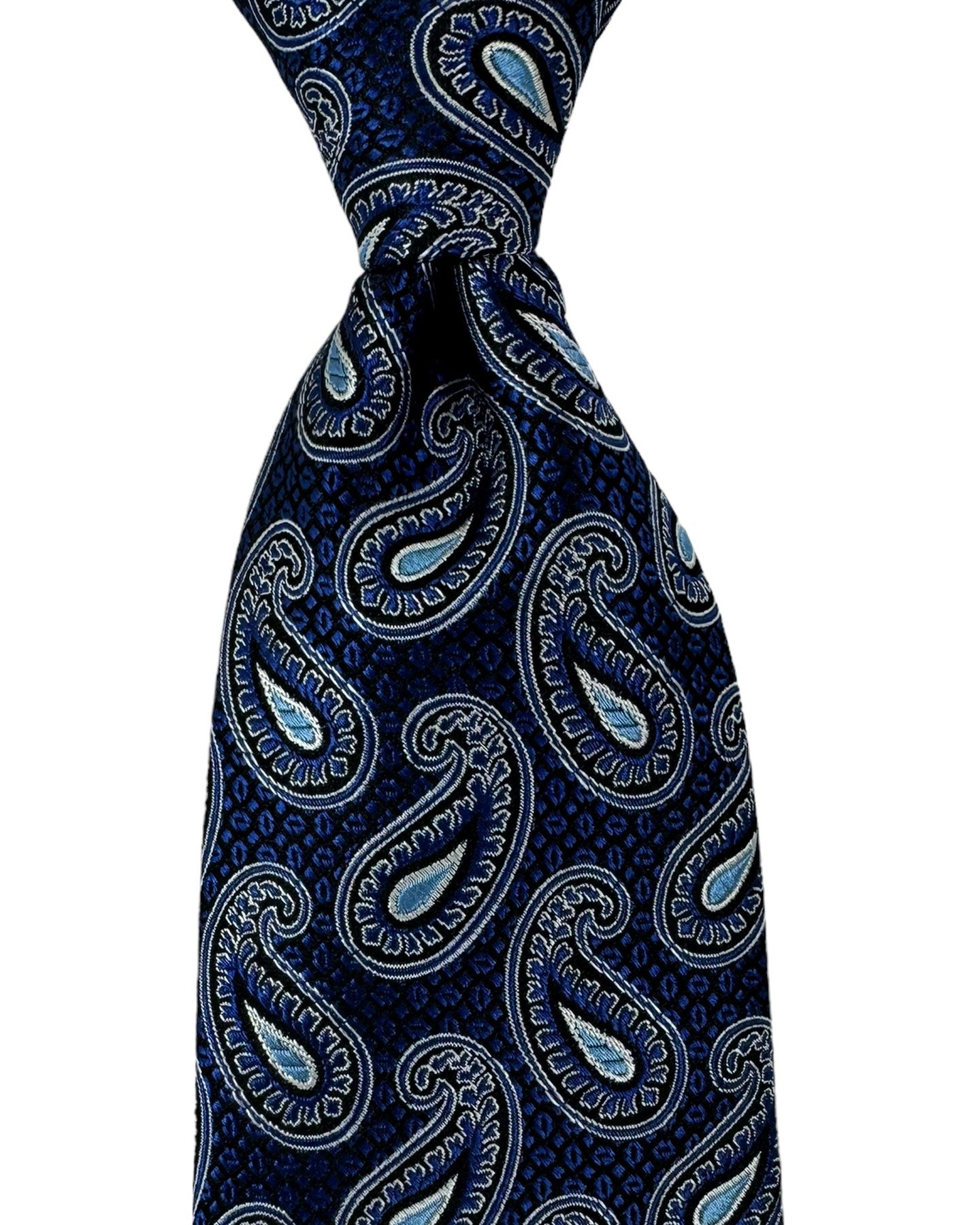 Canali Silk Tie Dark Blue Paisley