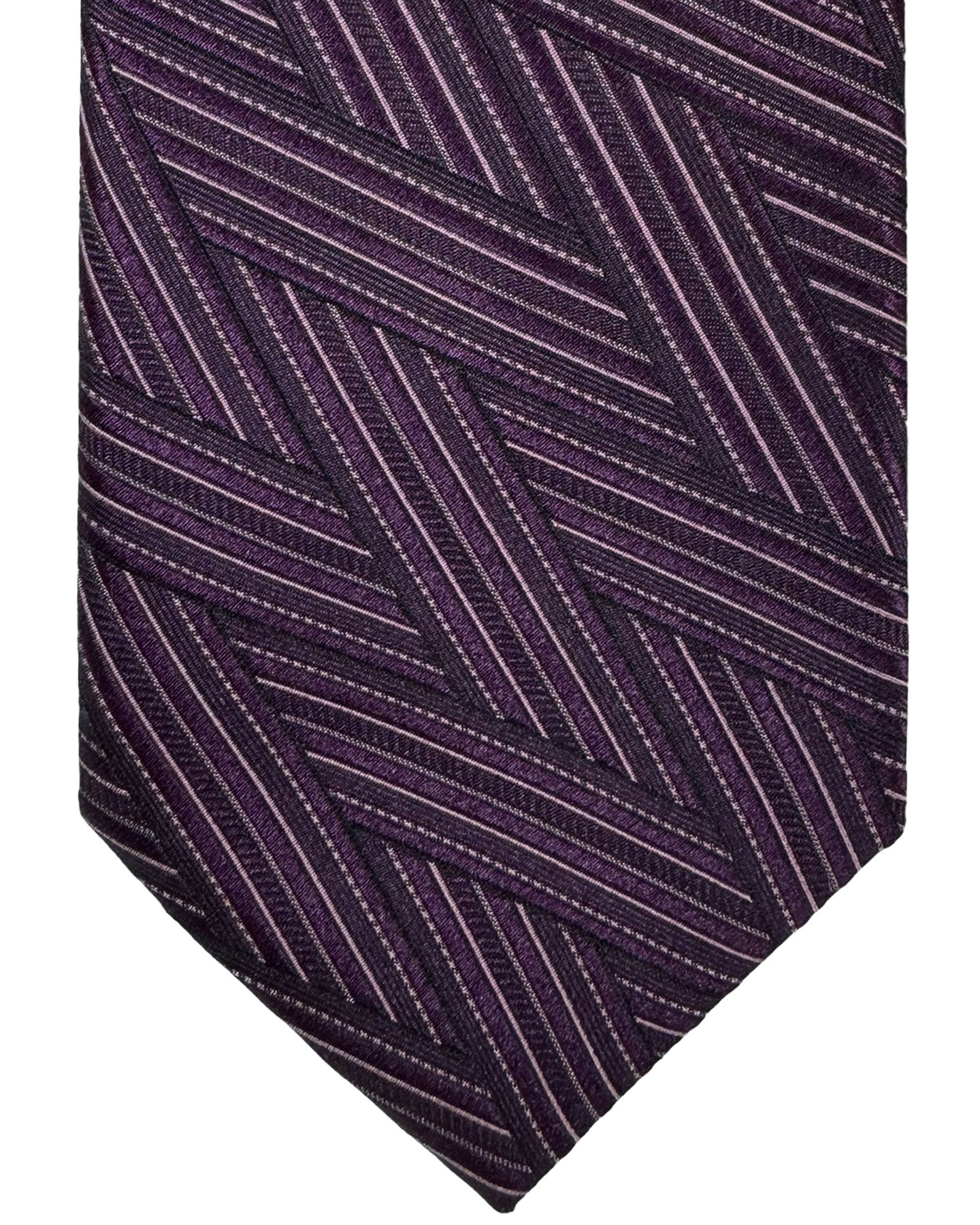 Canali Silk Tie Purple Zig Zag