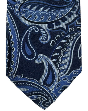 Canali Silk Tie Midnight Blue Paisley