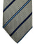 Canali Tie Gray Blue Stripes - Jacquard Silk