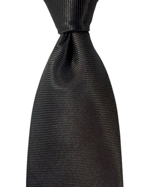 Canali Tie Dark Brown Grosgrain - Jacquard Silk