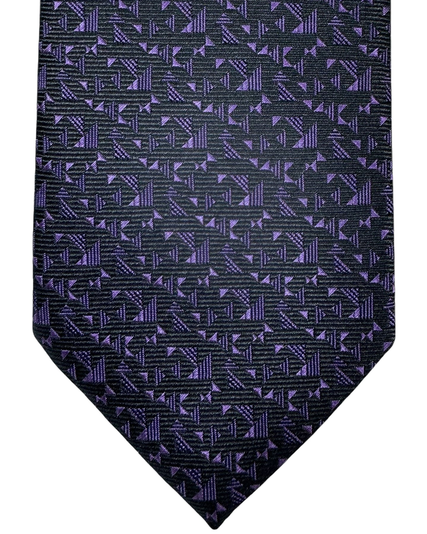 Canali Silk Tie Black Purple Design - NEW 2024 Collection