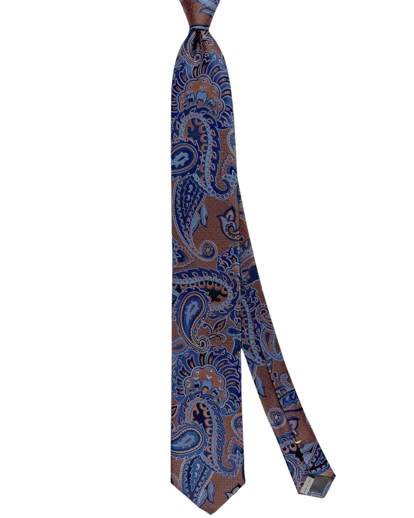 Canali Silk Tie Brown Dark Blue Paisley - NEW 2024 Collection