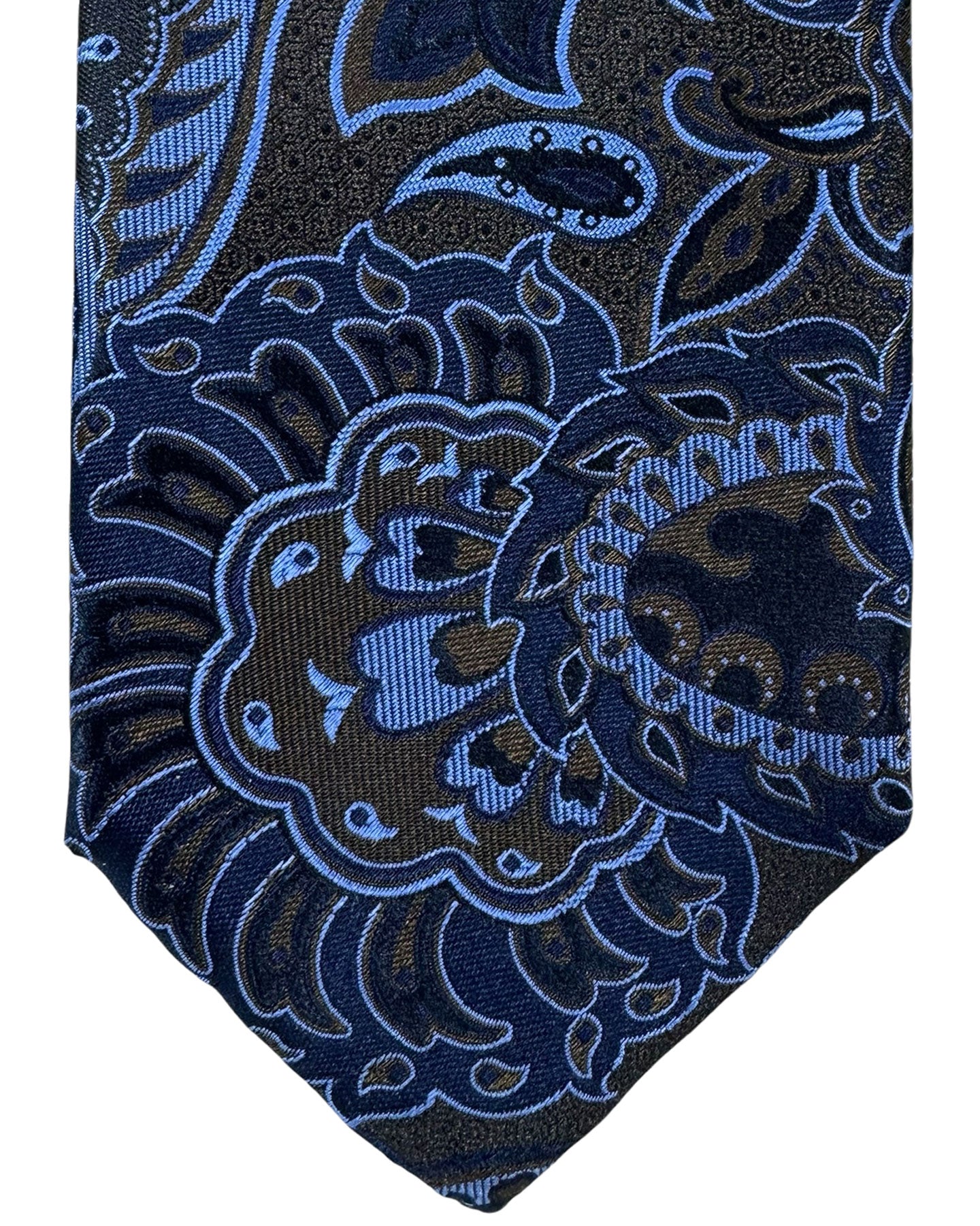 Canali Silk Tie Dark Blue Dark Brown Blue Paisley - NEW 2024 Collection