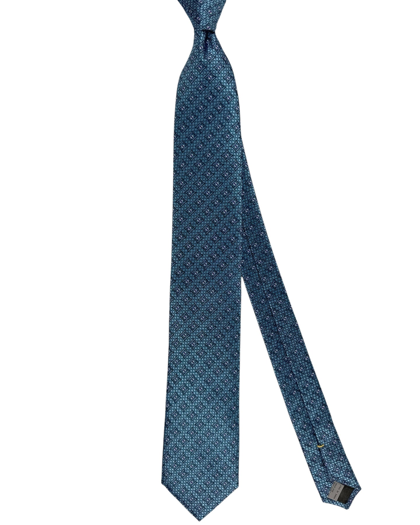 Canali Silk Tie Turquoise Purple Geometric - NEW 2024 Collection