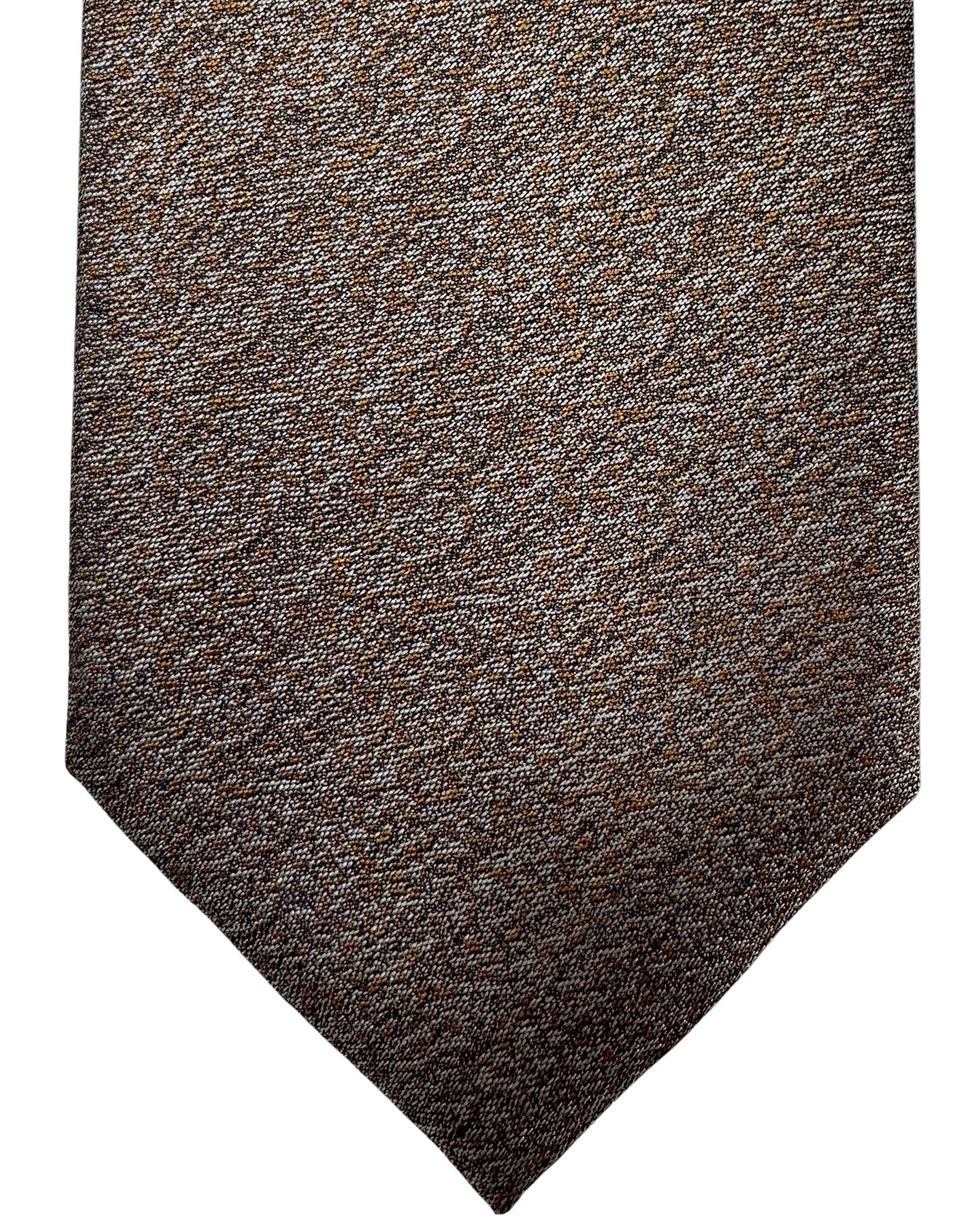 Canali Silk Tie Brown Gray Micro Pattern - NEW 2024 Collection