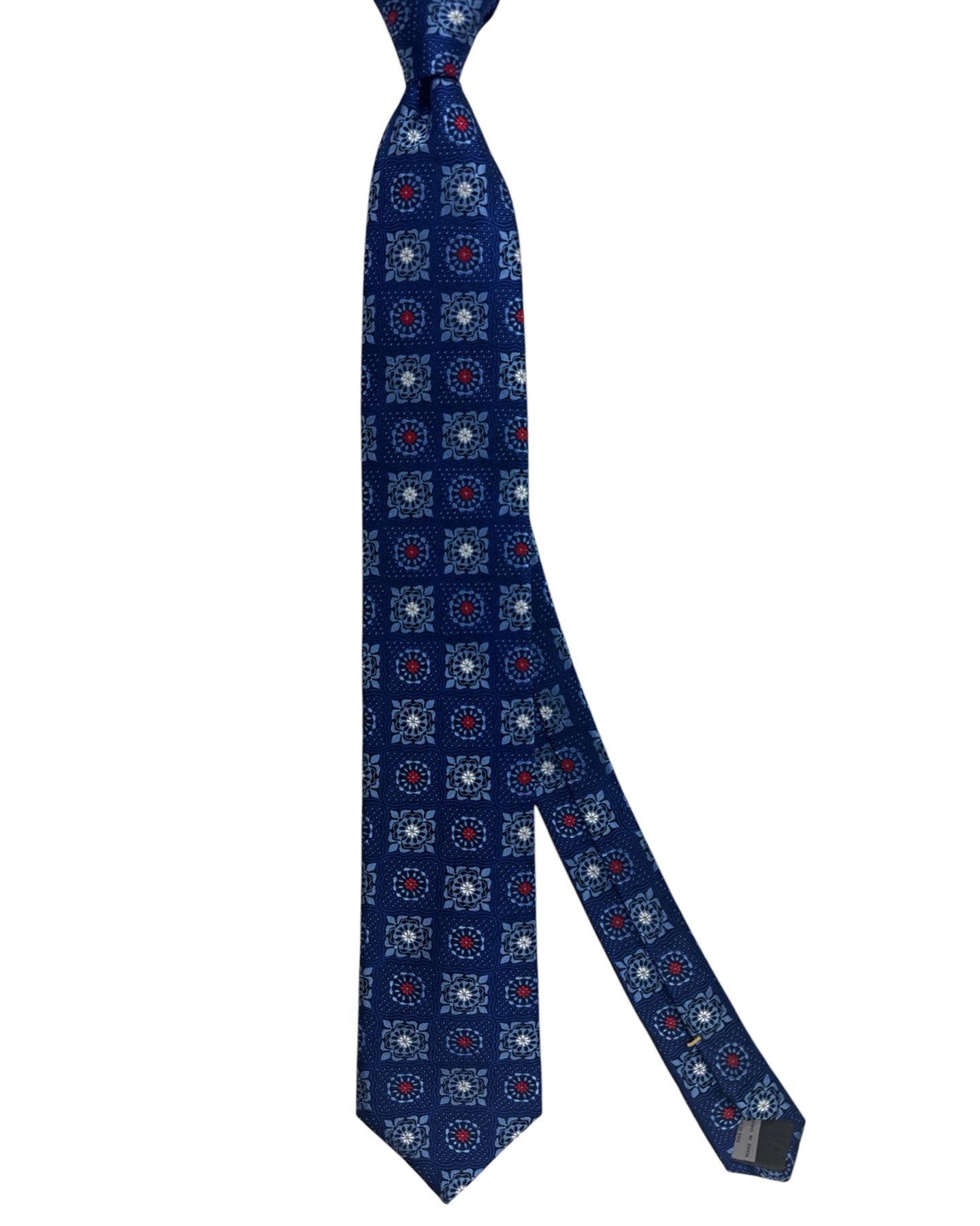 Canali Tie Dark Blue Medallion Design