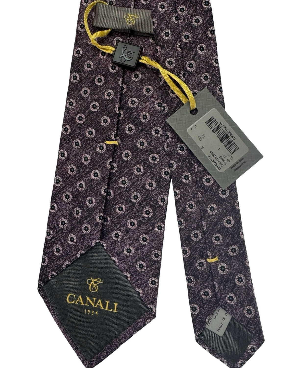 Canali Tie Purple Circles Design