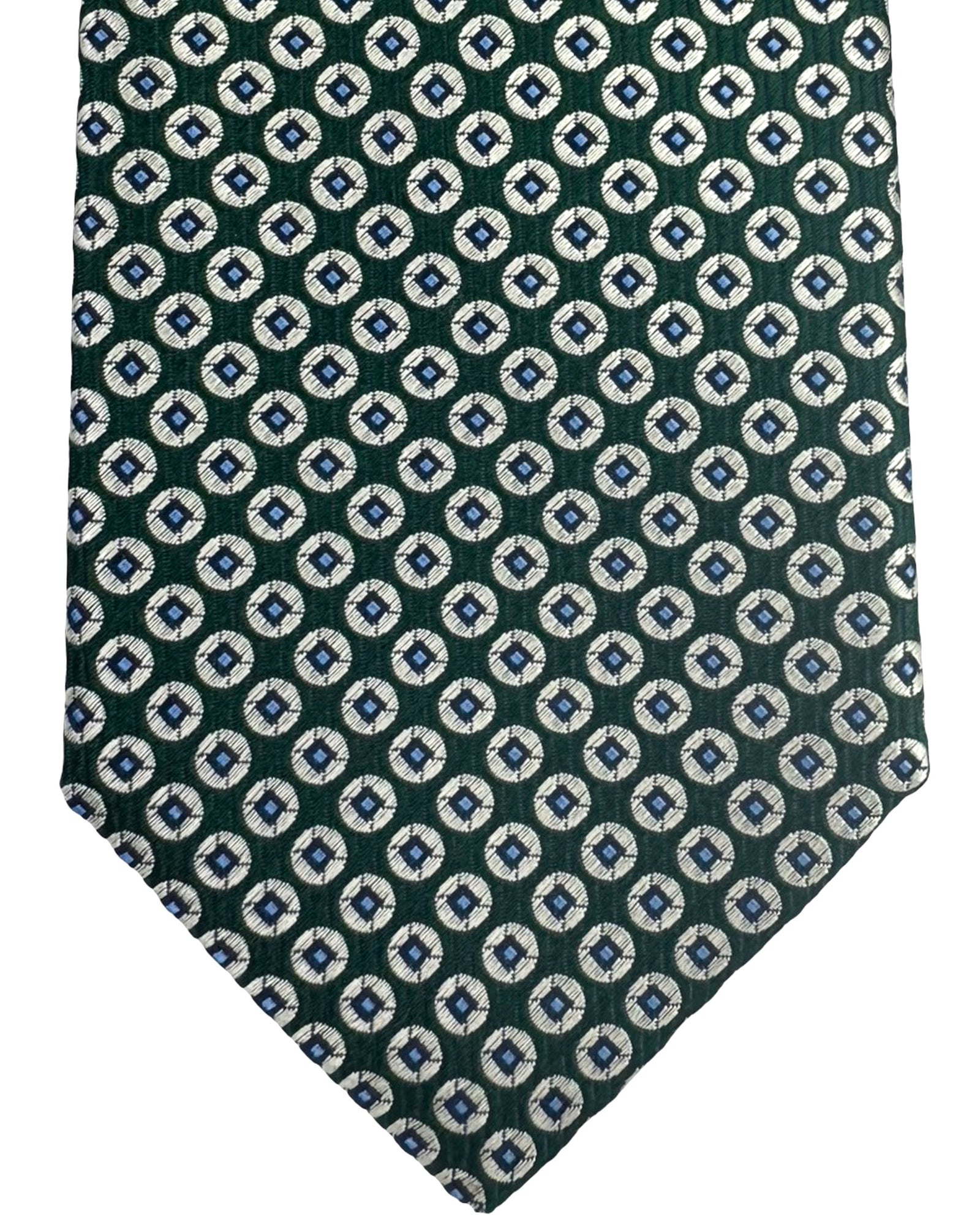 Canali Tie Green Silver Blue