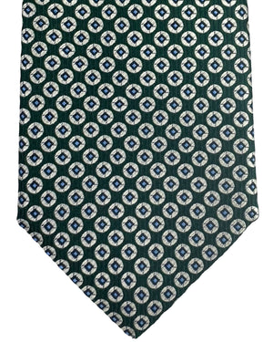 Canali Tie Green Silver Blue