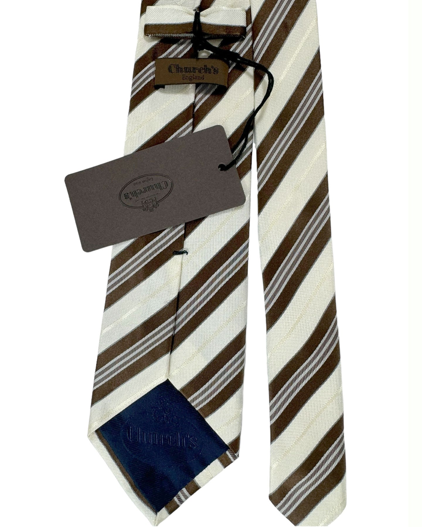 Church's Tie Brown Gray Stripes SALE