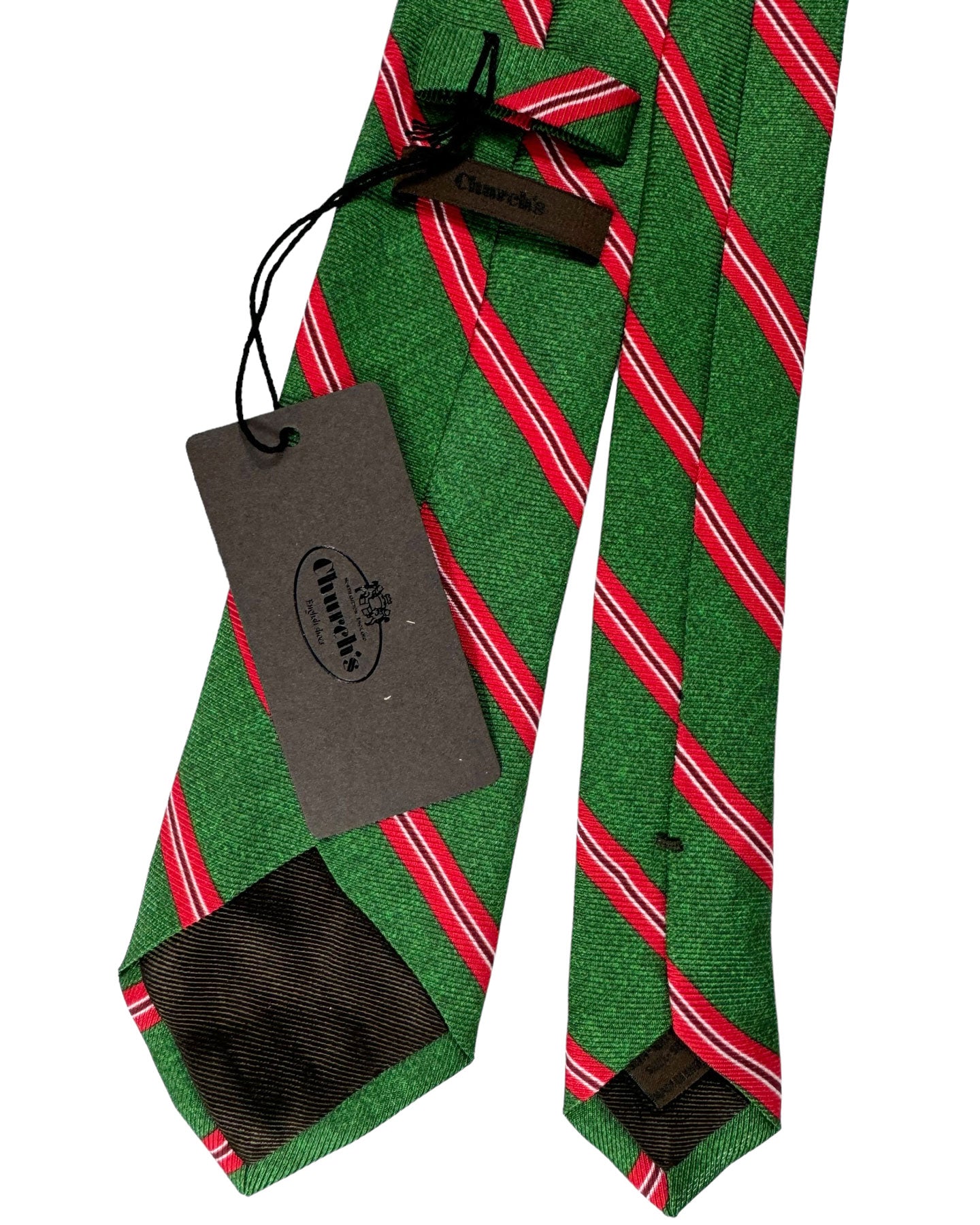 Church's Tie Green Orange Stripes 