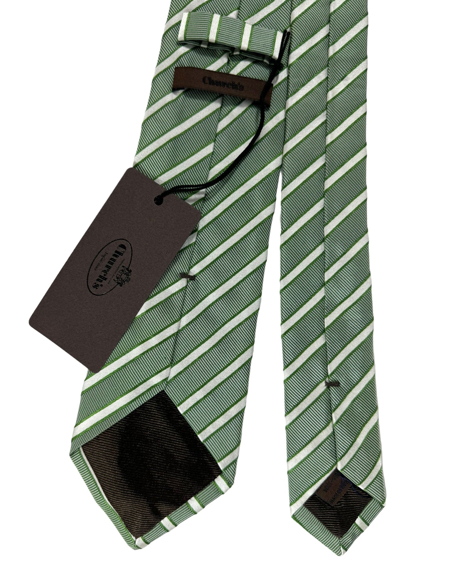 Church's Tie Green White Stripes