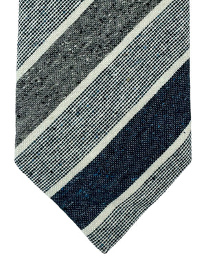 Church's Tie Gray Dark Blue Stripes 