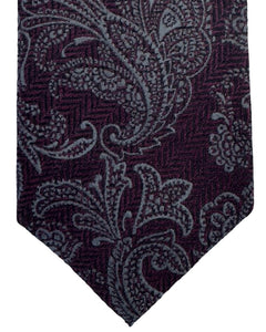 Brunello Cucinelli Silk Tie Burgundy Paisley - Tie Deals