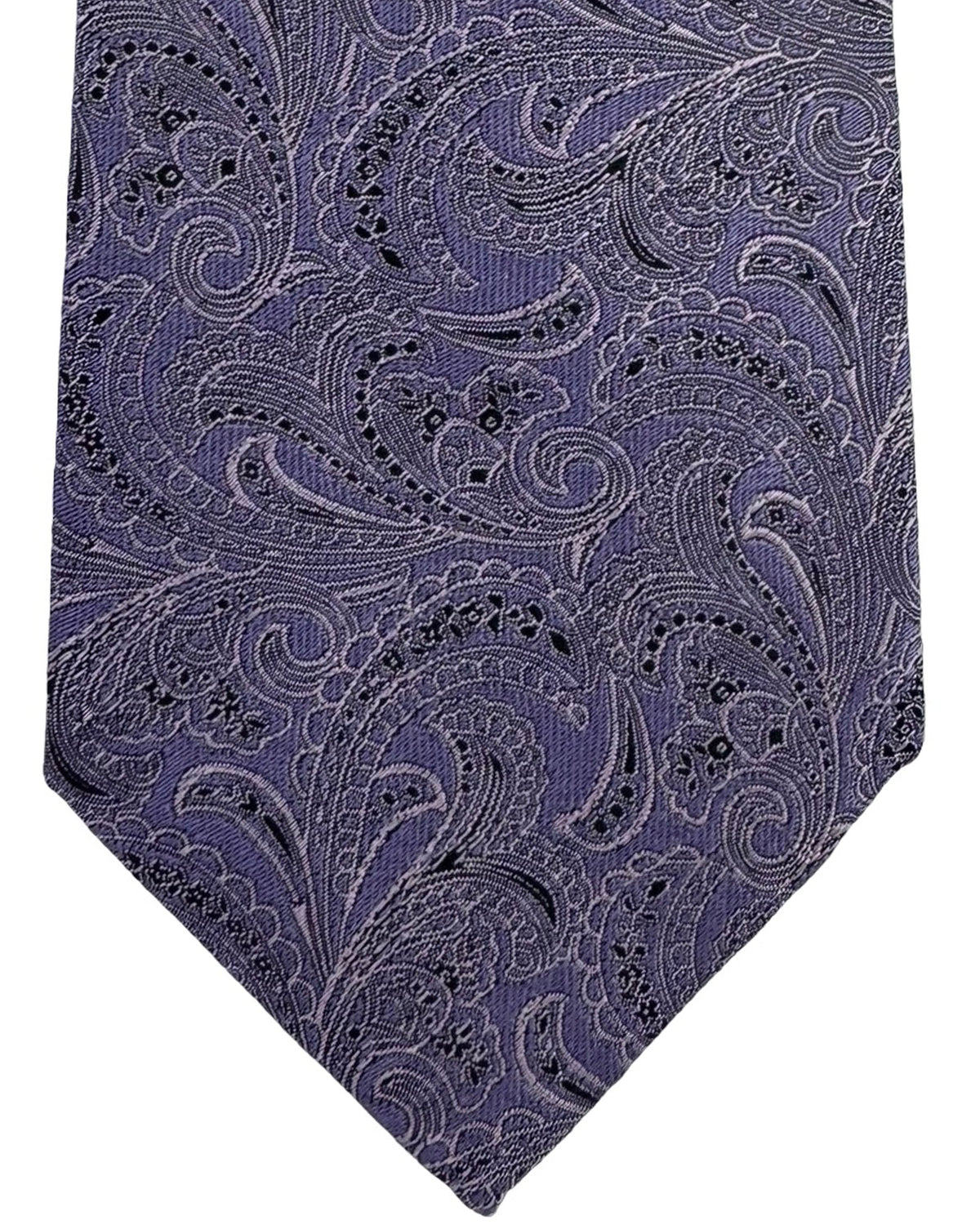 Brunello Cucinelli Silk Tie Lavender Purple Paisley Pattern