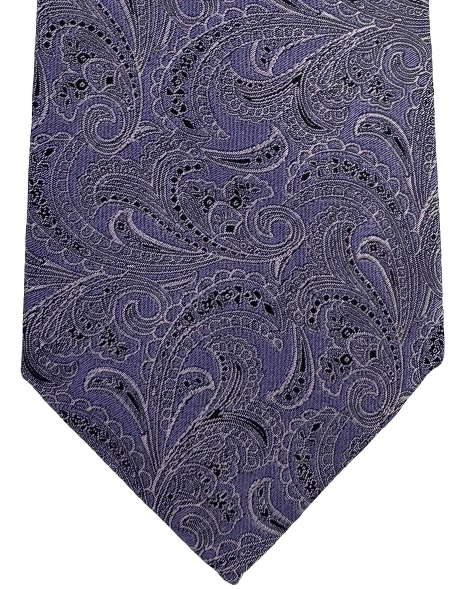 Brunello Cucinelli Silk Tie Lavender Purple Paisley Pattern
