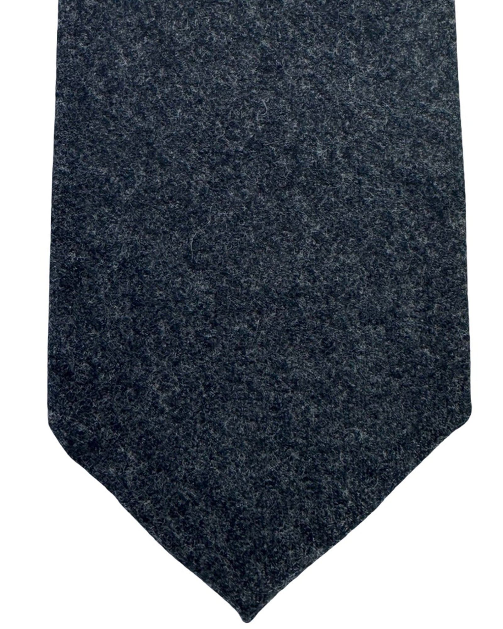 Brunello Cucinelli Wool Tie Charcoal Gray Pattern