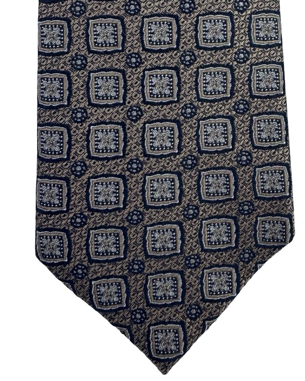Taupe Gray Navy Tie Cucinelli