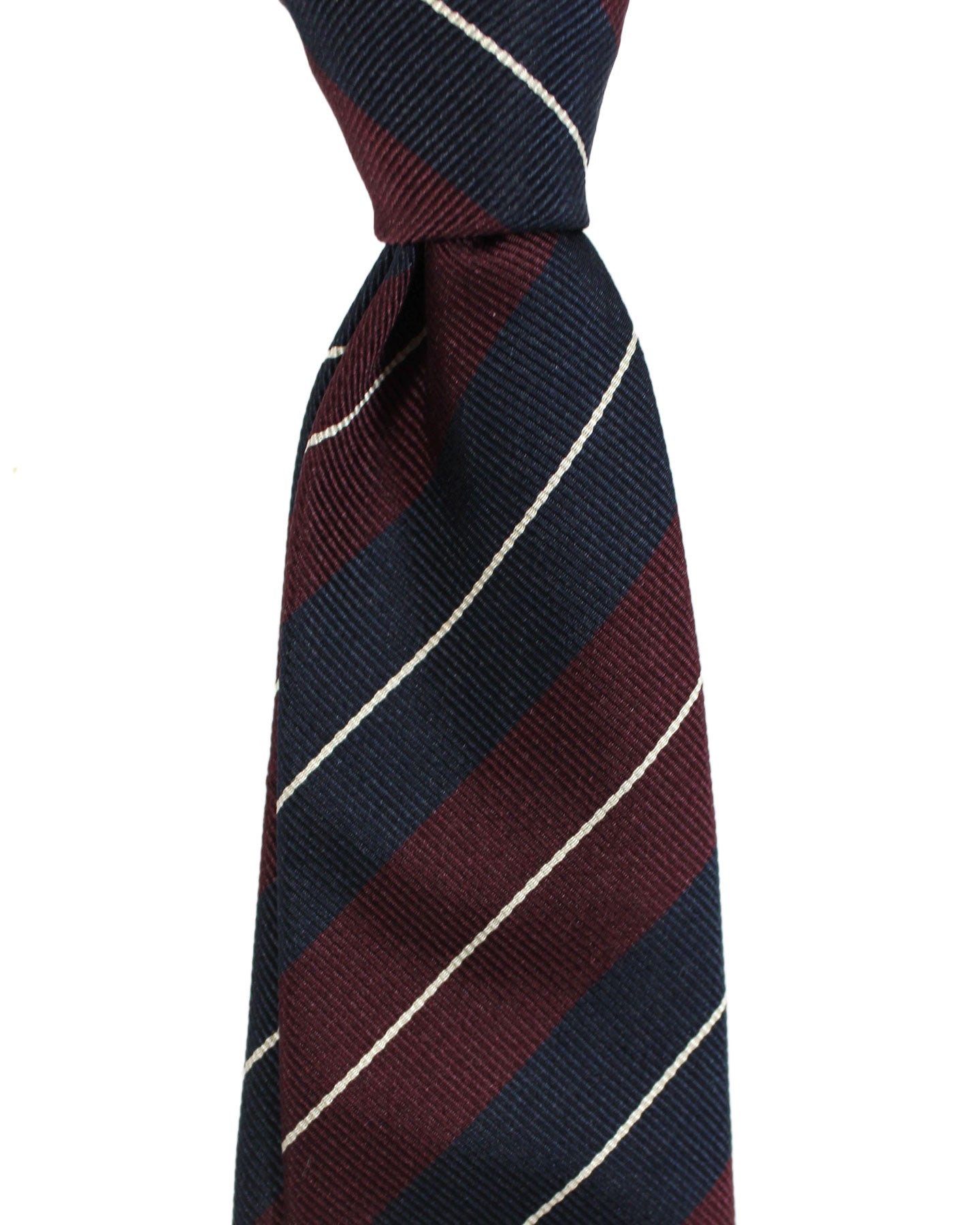 Brunello Cucinelli Silk Tie Navy Purple Stripes Design