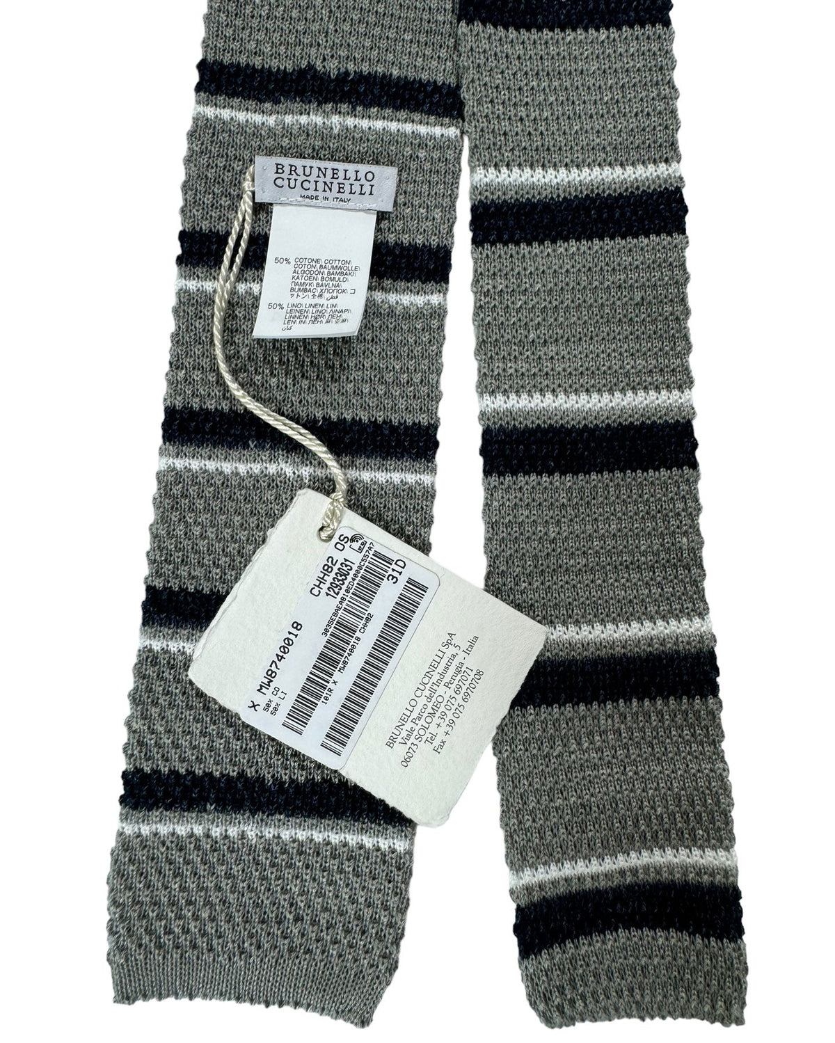 Brunello Cucinelli designer Square End Knitted Tie 
