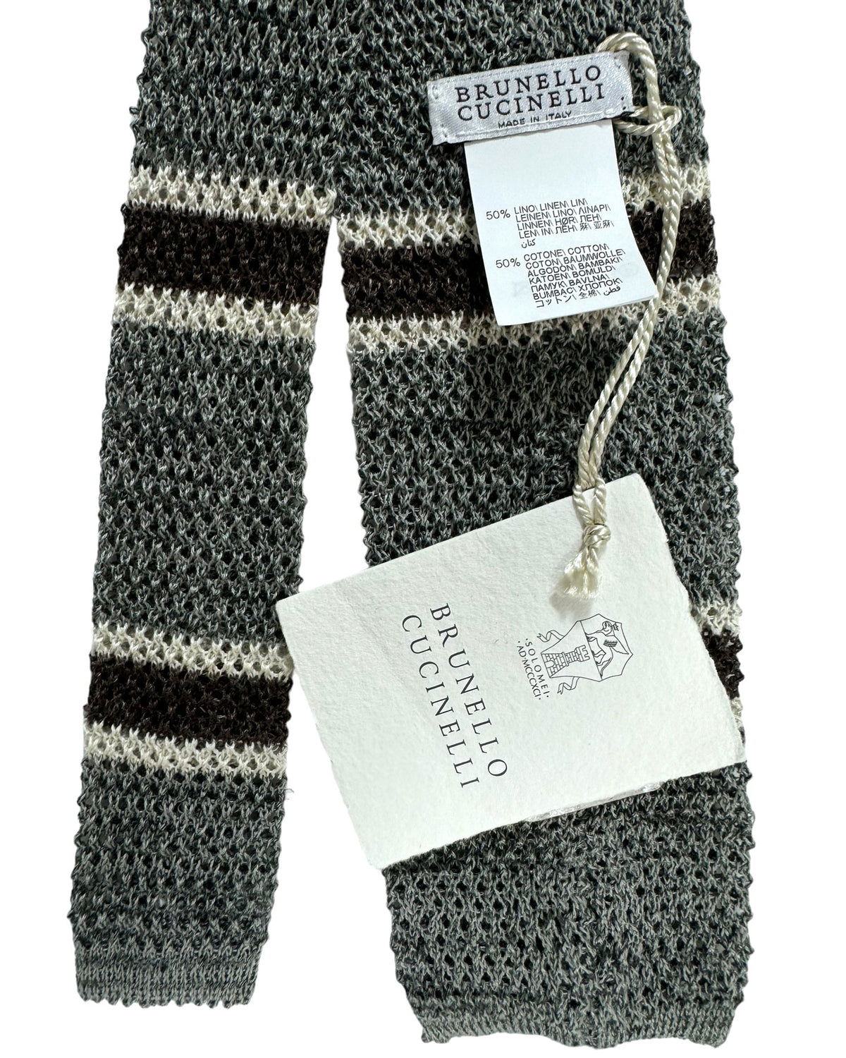 Brunello Cucinelli designer Square End Knitted Tie 